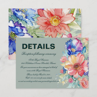 Eukalyptus-Grün-Floral- Moderne-Kühne-Hochzeit Begleitkarte