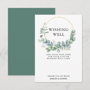 Eukalyptus Grün Gold Hochzeitswunschbrunnenkarte Einladung