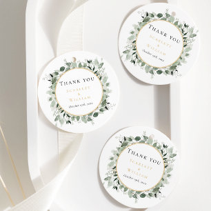 Eukalyptus-Grün Gold-Sage-Hochzeit-Danke Geschenkanhänger