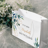 Eukalyptus grün Goldname Bridesmaid Große Geschenktüte