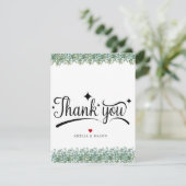Eukalyptus-Grün-Hochzeit Flache Dankeskarten Dankeskarte (Stehend Vorderseite)