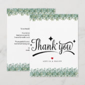 Eukalyptus-Grün-Hochzeit Flache Dankeskarten Dankeskarte (Vorne/Hinten)