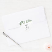 Eukalyptus-Grün-Hochzeit Herz-Aufkleber (Umschlag)