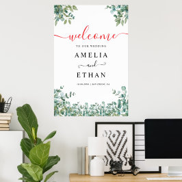 Eukalyptus-Grün-Hochzeit Poster