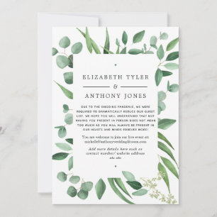Eukalyptus-Grün-Hochzeit Reduzierte Gästeliste Ankündigung