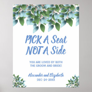 Eukalyptus-Grün Hochzeit - Wähle einen Sitzplatz,  Poster