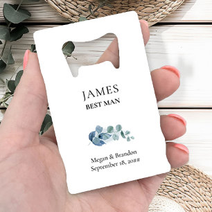 Eukalyptus-Grün-Hochzeitsfeier Geldbeutel Flaschenöffner