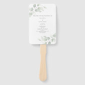 Eukalyptus-Grün-Hochzeitsprogramm Fächer (Vorderseite)