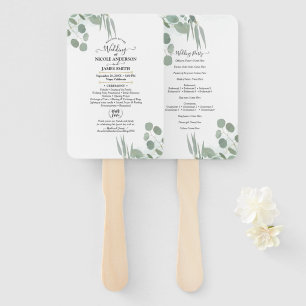 Eukalyptus Grün Moderne Schicke Hochzeitsprogramm Fächer
