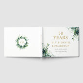 Eukalyptus Grün Monogramm 50. Hochzeitstag Gästebuch (Voll)