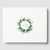 Eukalyptus Grün Monogramm 50. Hochzeitstag Gästebuch (Rückseite)