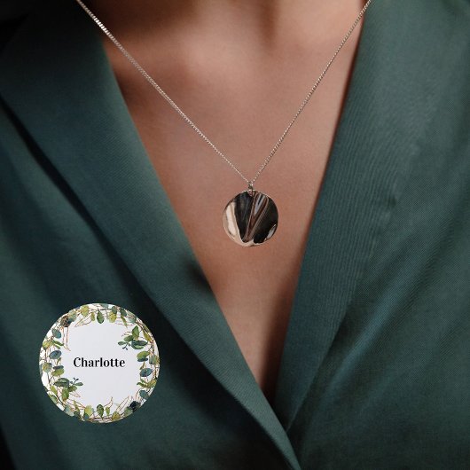 Eukalyptus-Grün Namensschild Button