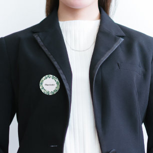 Eukalyptus-Grün Namensschild Button