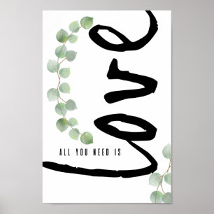 Eukalyptus-Grün-Personalisierter-Liebesposter Poster