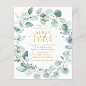 Eukalyptus-Grün QR-Code Foto-Hochzeit Flyer (Vorne)