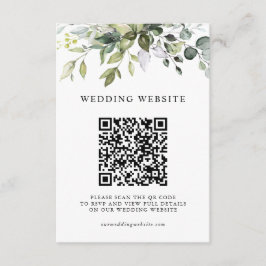Eukalyptus Grün QR Code RSVP Hochzeitsdetails Begleitkarte