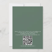 Eukalyptus-Grün Rustikale Elegante QR-Code-Hochzei Einladung (Rückseite)