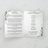Eukalyptus-Grün-Trauerprogramm Karte (Innenseite)