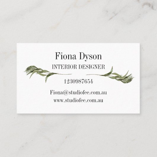 Eukalyptus-Grünblatt Visitenkarte (Rückseite)