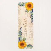 Eukalyptus-Grünblumen Glitzer Staub Yogamatte (Rückseite)