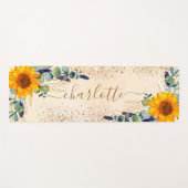 Eukalyptus-Grünblumen Glitzer Staub Yogamatte (Vorderseite (Horizontal))