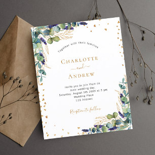 Eukalyptus-Grünbudget-Hochzeitseinladung Flyer