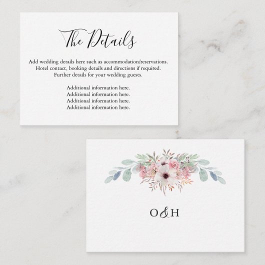 Eukalyptus-Gründungskarte Begleitkarte (Vorne/Hinten)