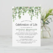 Eukalyptus Grüne Aquarellfeier Einladung (Stehend Vorderseite)