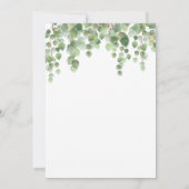 Eukalyptus Grüne Aquarellfeier Einladung (Rückseite)
