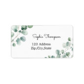 Eukalyptus-grüne Blätter Adressaufkleber (Vorne)