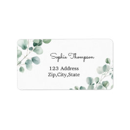 Eukalyptus-grüne Blätter Adressaufkleber