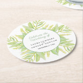 Eukalyptus-grüne Blätter Aquarellfarben Runder Pappuntersetzer (Angewinkelt)