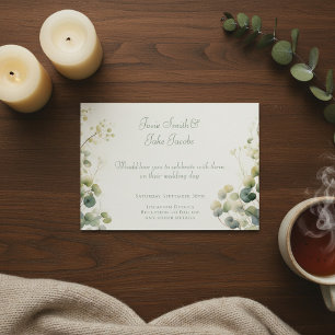 Eukalyptus-Grüne Blätter auf Silberdollarhochzeit Einladung