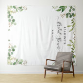 Eukalyptus Grüne Blätter Brautparty Hintergrund Wandteppich (Beispiel (Horizontal))