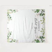 Eukalyptus Grüne Blätter Brautparty Hintergrund Wandteppich (Vorderseite (Horizontal))