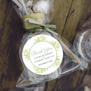 Eukalyptus grüne Blätter Dankeschön Runder Aufkleber