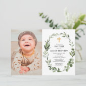 Eukalyptus-grüne Blätter Foto Einladung (Stehend Vorderseite)