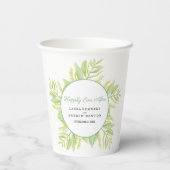 Eukalyptus-grüne Blätter fröhlich Pappbecher (Rückseite)