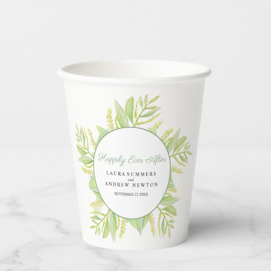 Eukalyptus-grüne Blätter fröhlich Pappbecher (Vorderseite)