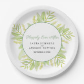 Eukalyptus-grüne Blätter fröhlich Pappteller (Vorderseite)