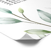 Eukalyptus-Grüne Blätter Hochzeit Poster (Ecke)