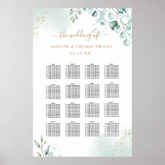 Eukalyptus-Grüne Blätter Hochzeit Poster