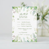 Eukalyptus Grüne Blätter Hochzeiten Details RSVP Karte (Stehend Vorderseite)