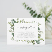 Eukalyptus Grüne Blätter Hochzeitsfeiern Begleitkarte (Stehend Vorderseite)