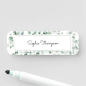 Eukalyptus-grüne Blätter Namensschild (Beispiel)