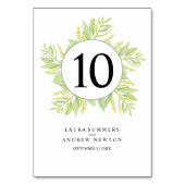 Eukalyptus-grüne Blätter Tischnummer (Vorderseite)