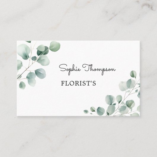 Eukalyptus-grüne Blätter Visitenkarte (Vorderseite)