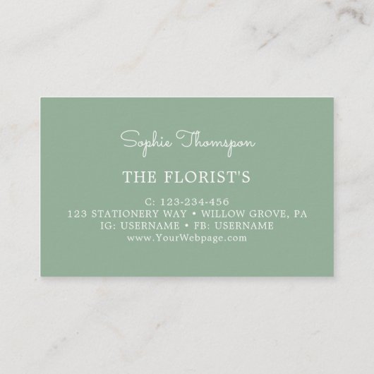 Eukalyptus-grüne Blätter Visitenkarte (Rückseite)