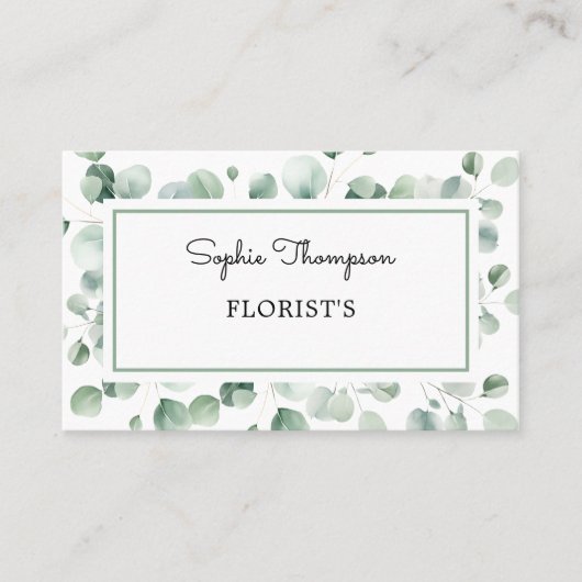 Eukalyptus-grüne Blätter Visitenkarte (Vorderseite)