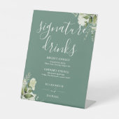 Eukalyptus Grüne Blumenzwiebelgetränke Sockelschild (Vorderseite)